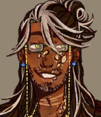 a picture of jonathan sims from the magnus archives. artist unknown i'm sorry!!